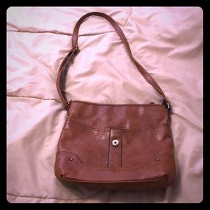 Brown vegan leather bag